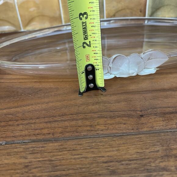 Vintage Mikasa Frosted Flower Glass Oval Serving Tray 15.5"x8" - Picture 13 of 14